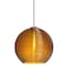 Besa Lighting Kristall 6 Cord Pendant, Amber, Satin Nickel Finish, 1x35W Halogen 1XT-461582-SN - alternate 1
